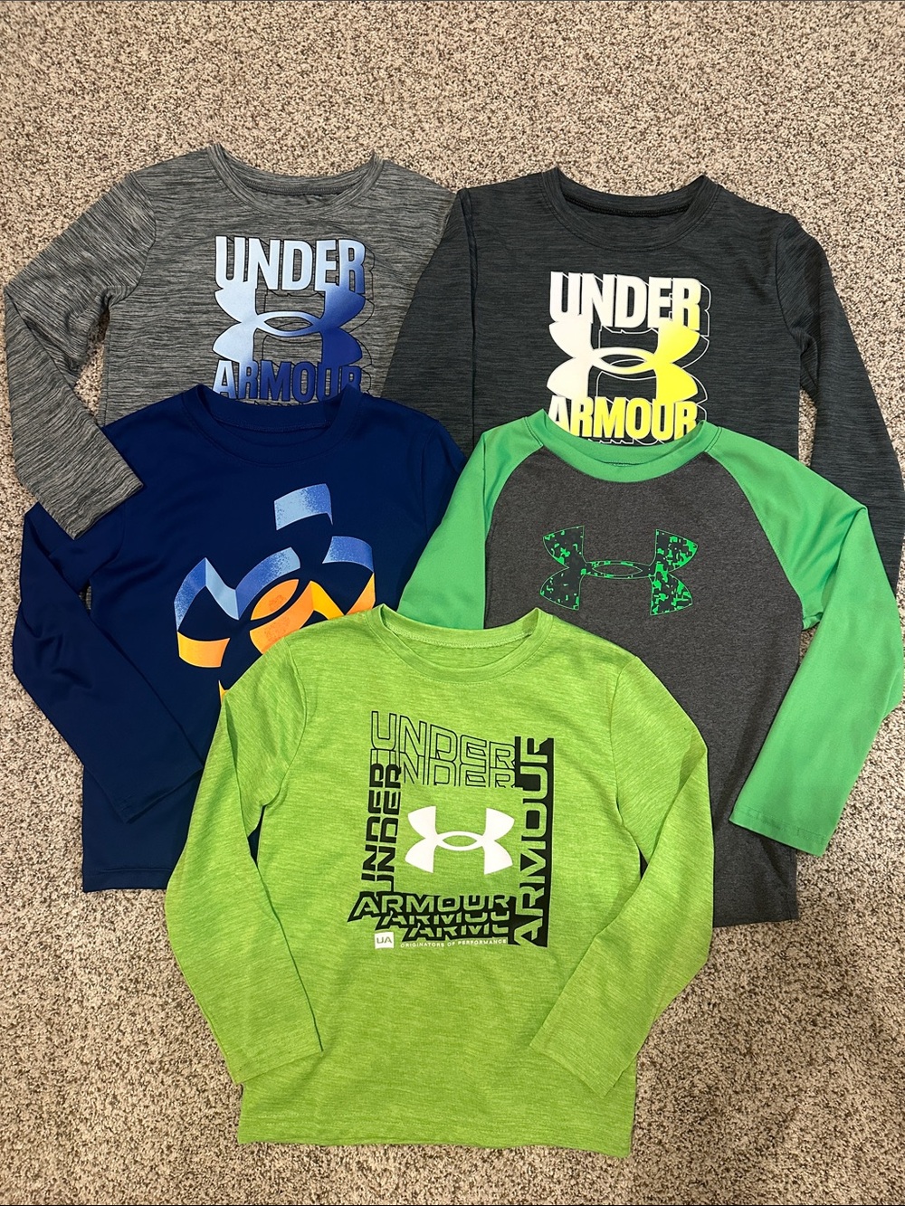 Under Armour Boys Long Sleeve Shirts - set of 5